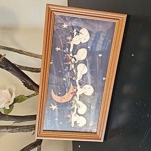 Vintage Flying Snowmen Framed Print Picture